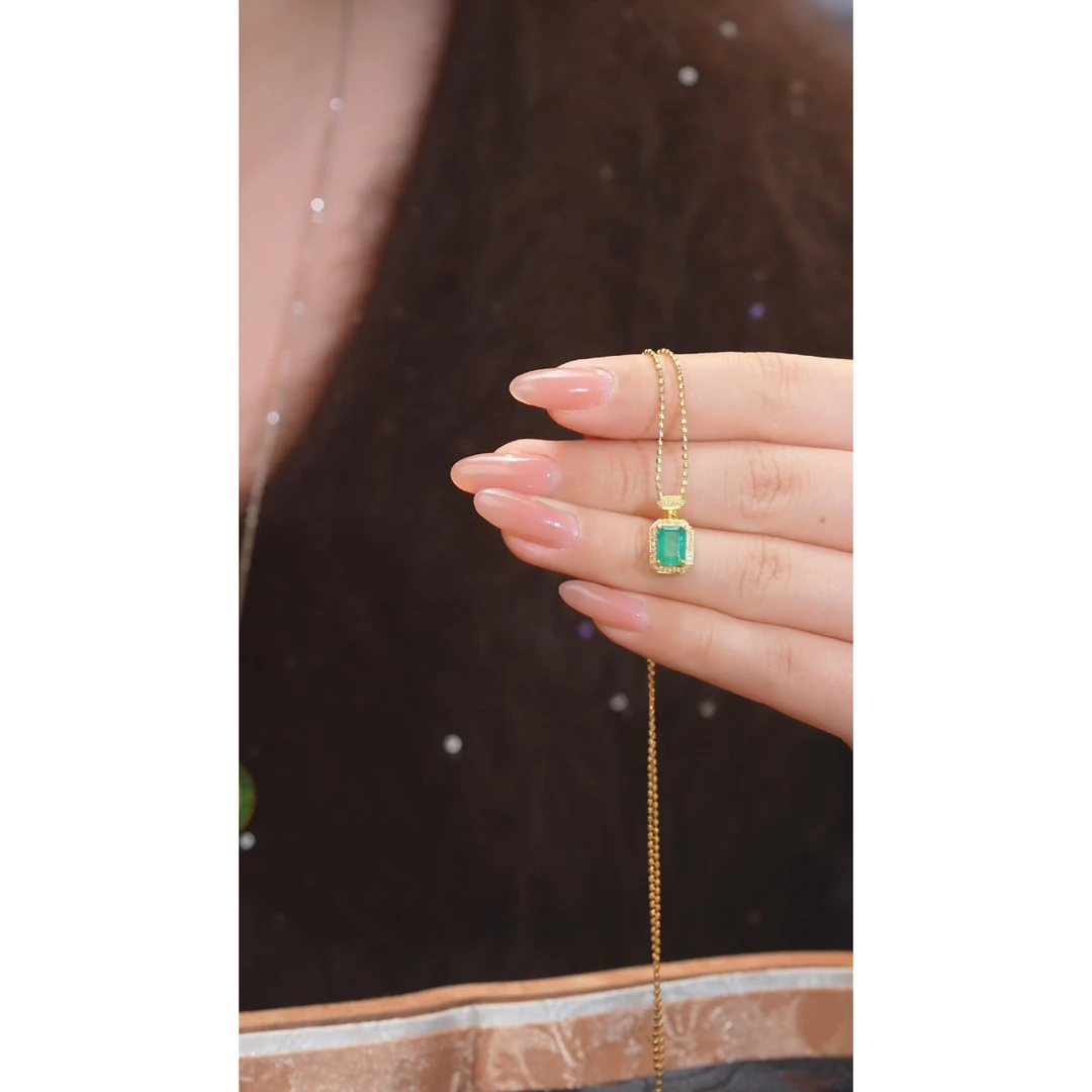 祖母绿吊坠不含链18K金镶嵌（1ct）@@U8125