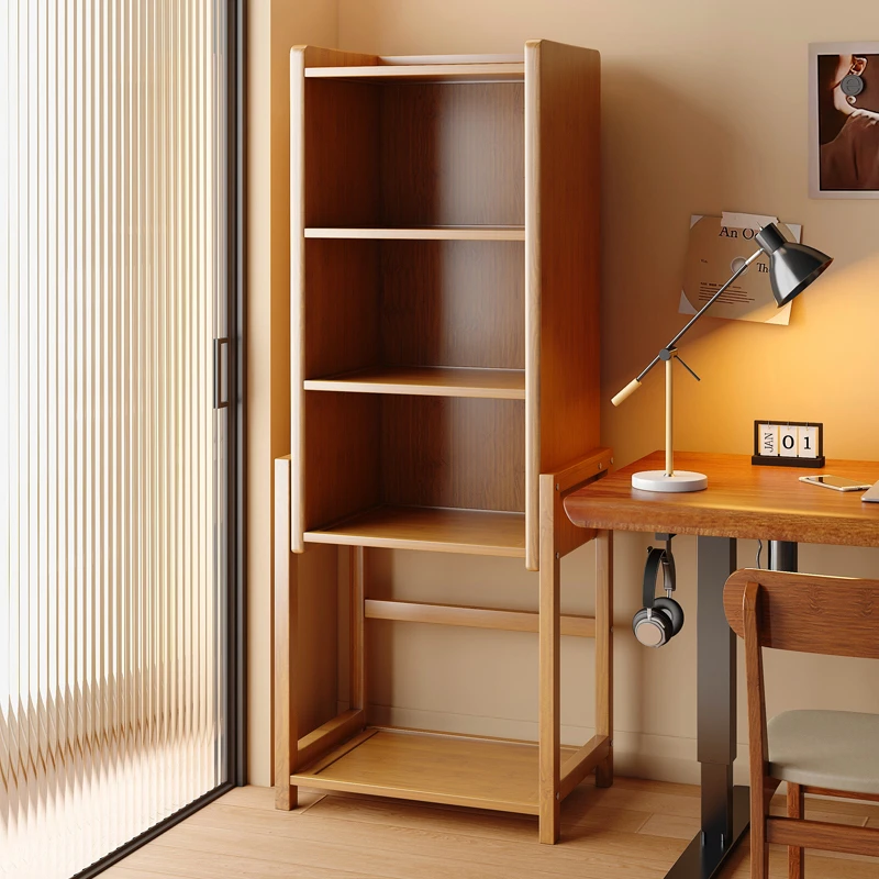 小书架落地置物架客厅家用一体靠墙窄边柜书桌旁多层储物收纳柜子