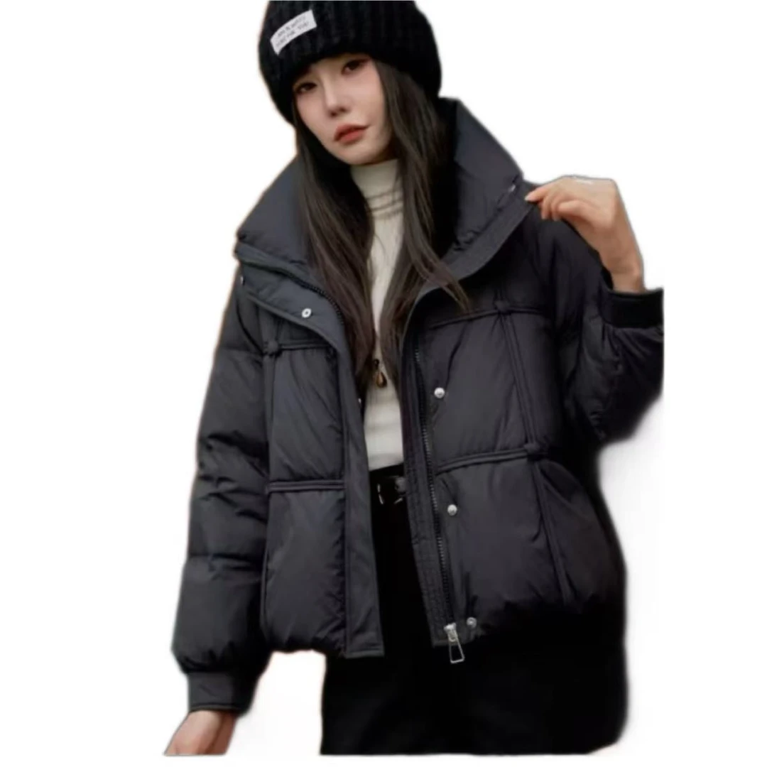 连帽短款女冬季小个子新国标鹅绒时尚宽松加厚保暖外套