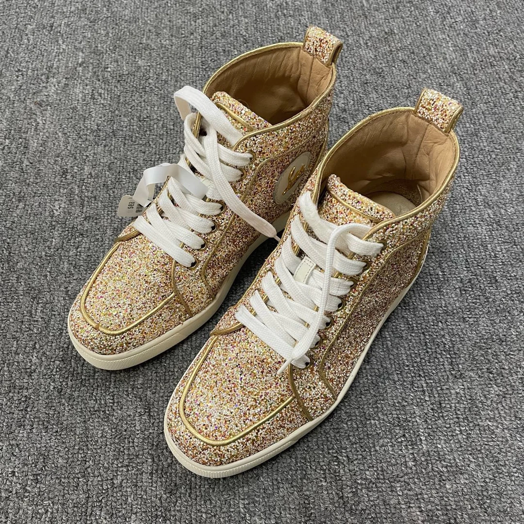 95新 Christian Louboutin/克里斯提·鲁布托 高帮板鞋  37码/3139