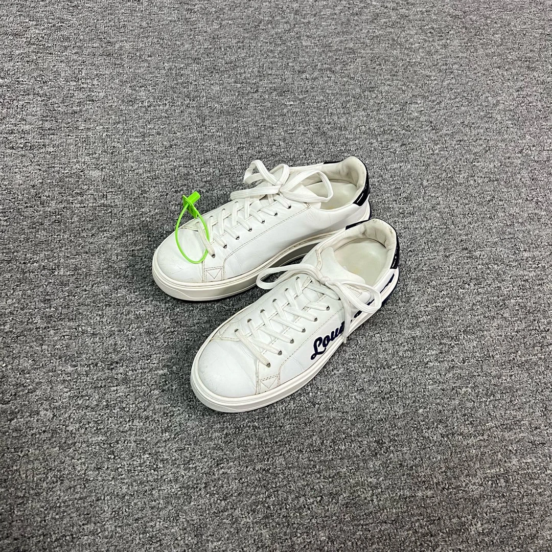 99新 LouisVuitton/路易威登 lv 白蓝刺绣板鞋37码