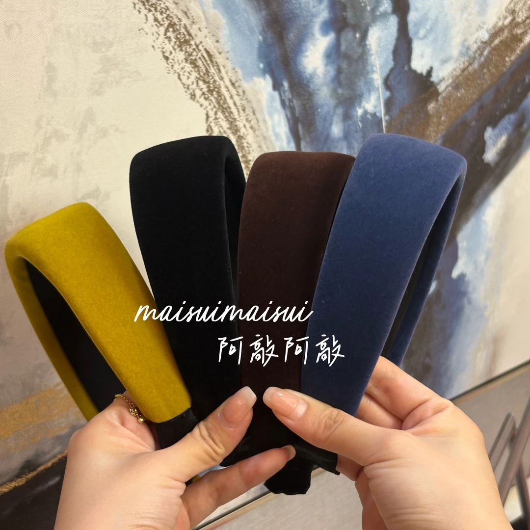 【阿敲】A2177~秋冬新款彩色丝绒布艺发箍时尚高级感-麦穗头饰