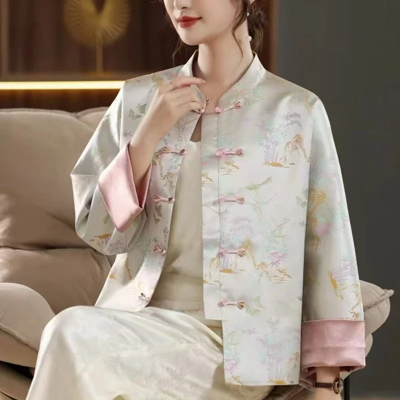 【南枝蝶影】2025早春新款非遗100老宋锦外套中式国风上衣开衫长袖7