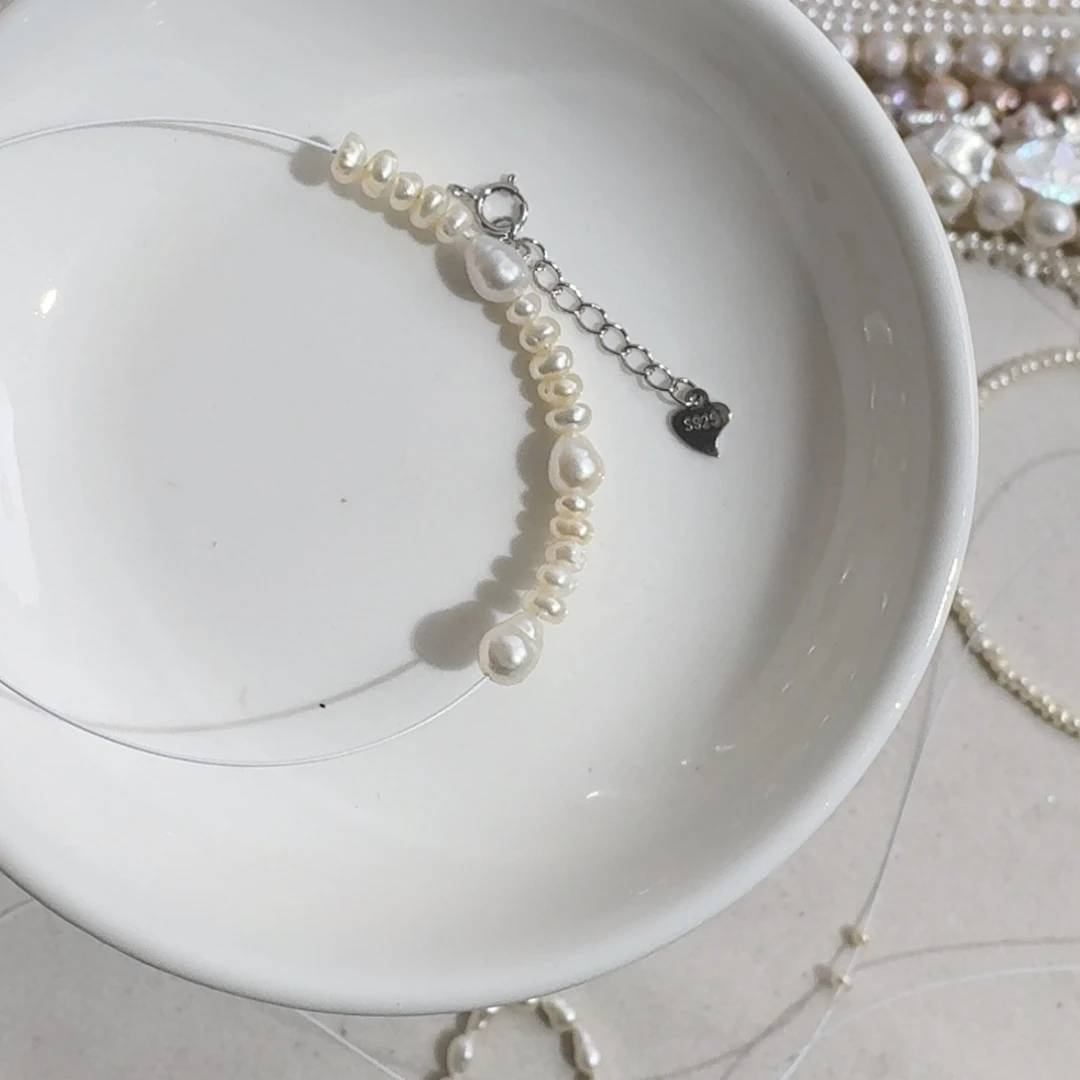 九***月颈饰淡水珍珠银S925镶嵌60厘米