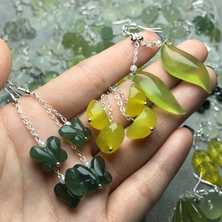 蛇纹石玉耳饰未镶嵌宁**水