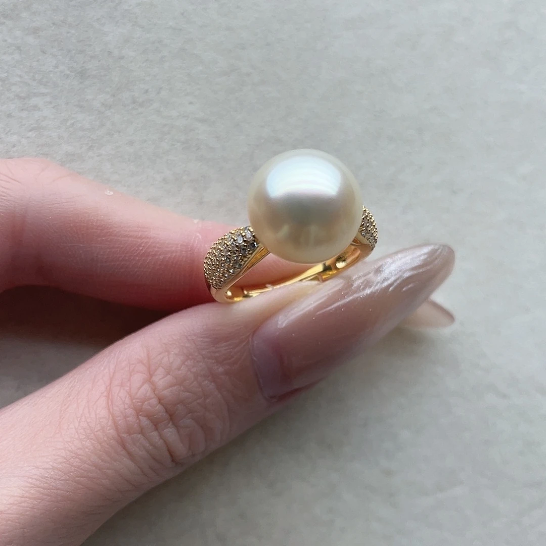 银S925镶嵌戒指104海水珍珠