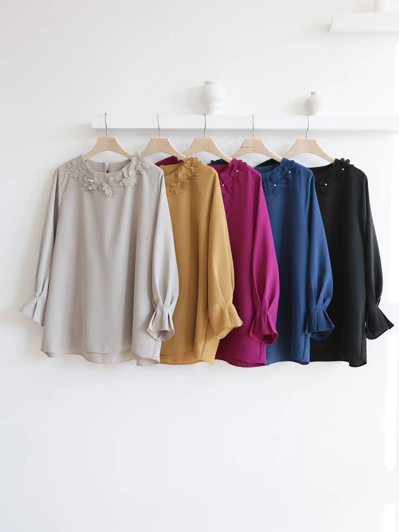 韩国正品大码显廋显气质春款圆领衬衣