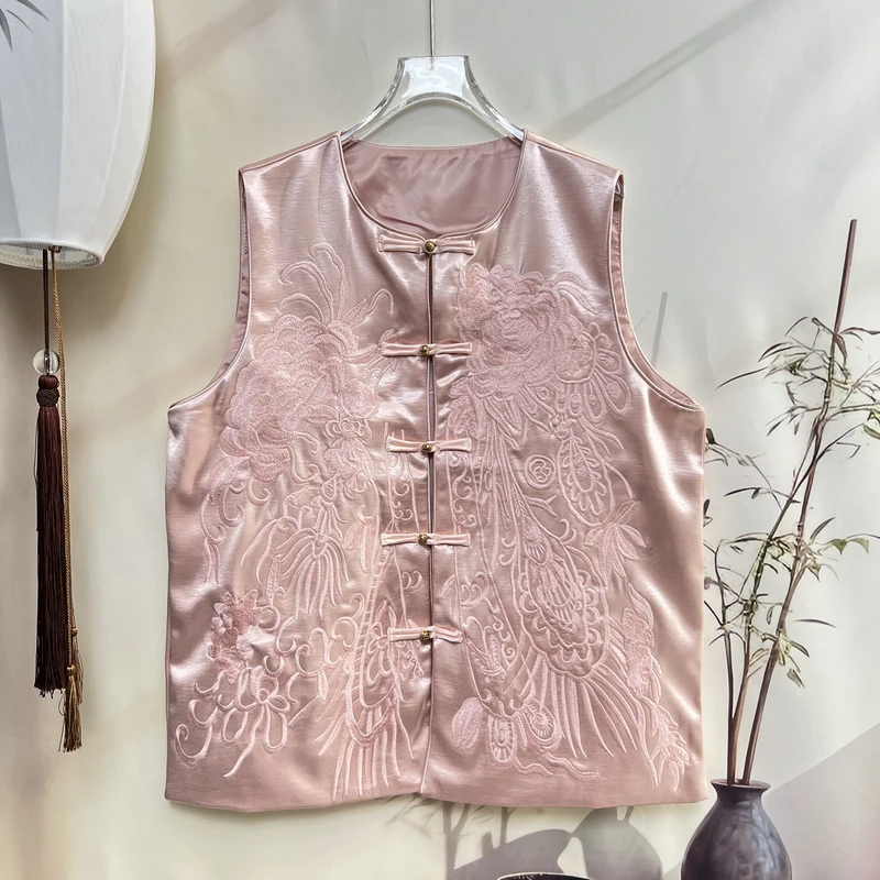 【雀上枝头】春季新款新中式国风新中式国风盘扣女装衣服本命年马甲