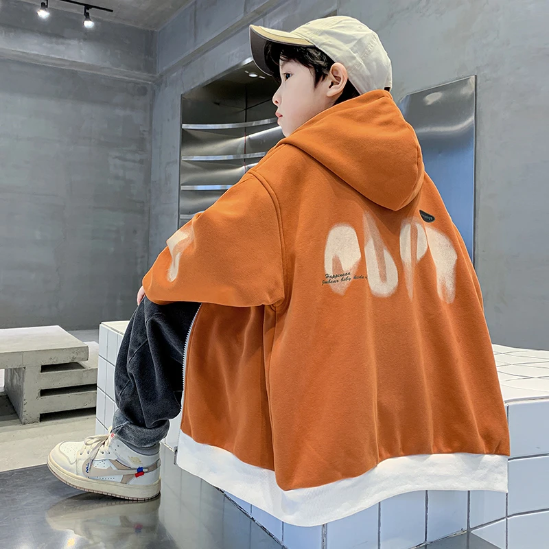 男童秋装外套2025新款儿童连帽上衣春秋款中大童男孩秋季衣服帅气