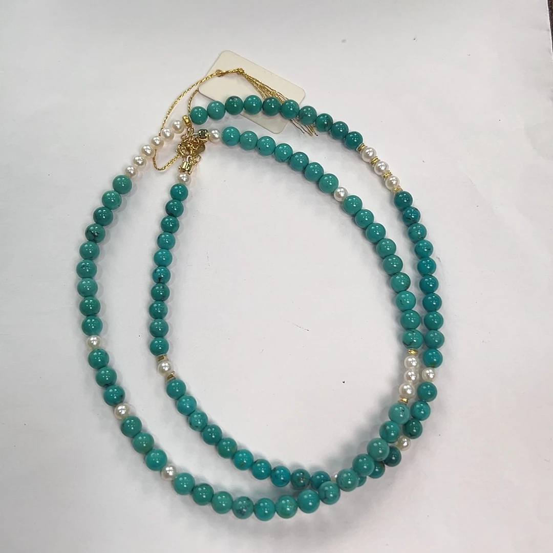 绿松石18K金镶嵌颈饰