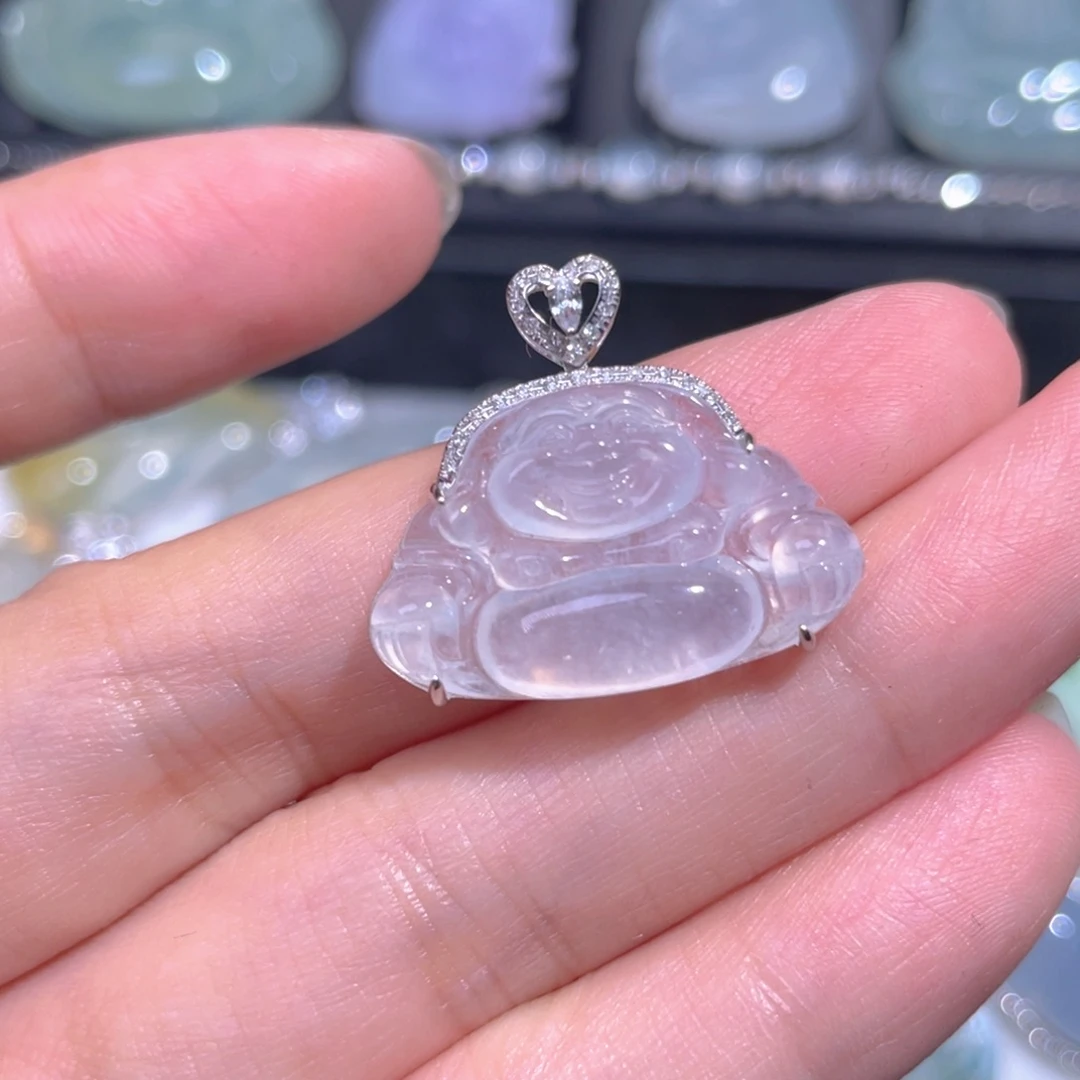 颈饰18K金镶嵌翡翠翡翠