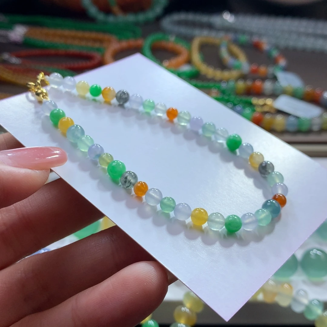 未镶嵌手链翡翠冰透多宝卡4➕