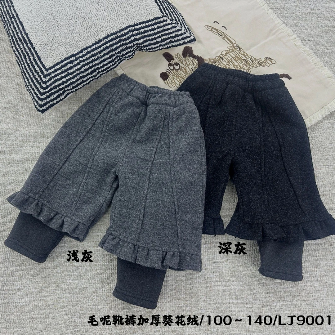 【MU&YAN高定】冬季保暖卡通风女童松紧带卡通加绒加厚卫裤1221