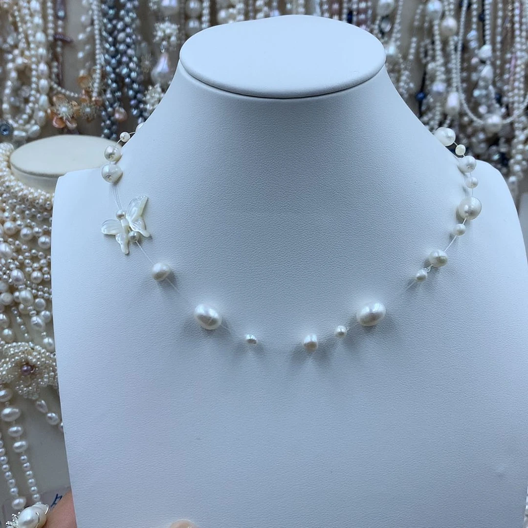 淡水珍珠合金颈饰