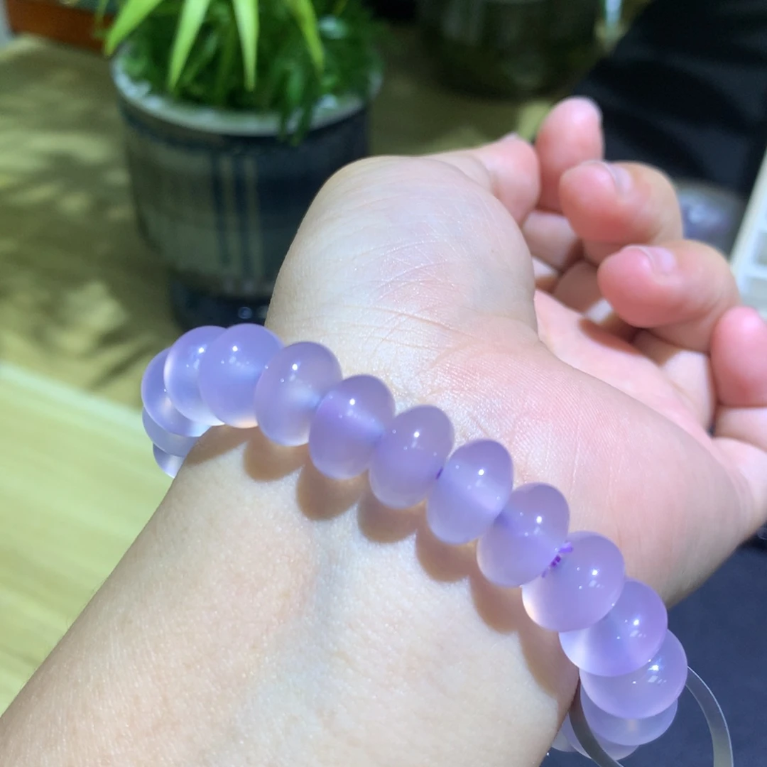 玛瑙/玉髓未镶嵌手镯冰紫手串