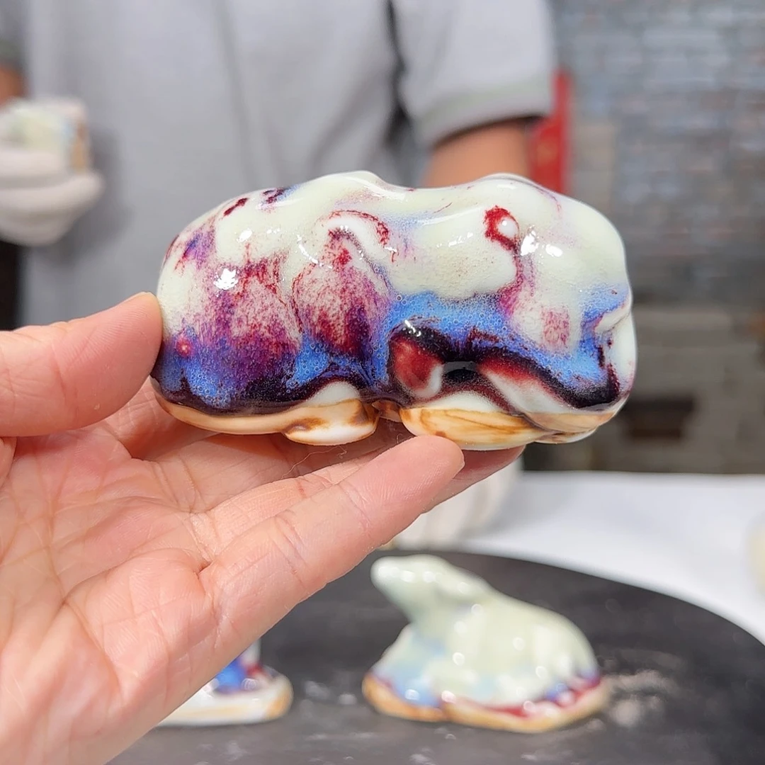 摆件中号十二生肖玉中钧窑煤窑作品