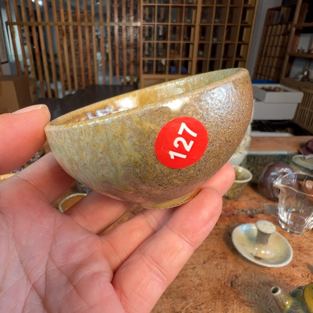 127号手拉坯柴烧杯特价