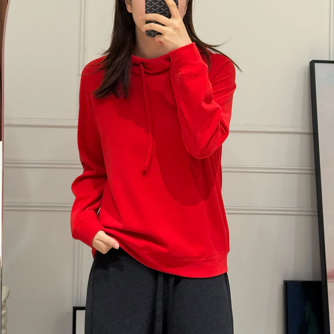 美亚恩NANA秋冬连帽卫衣加厚纯色打底微胖显瘦小个子上衣女A0448