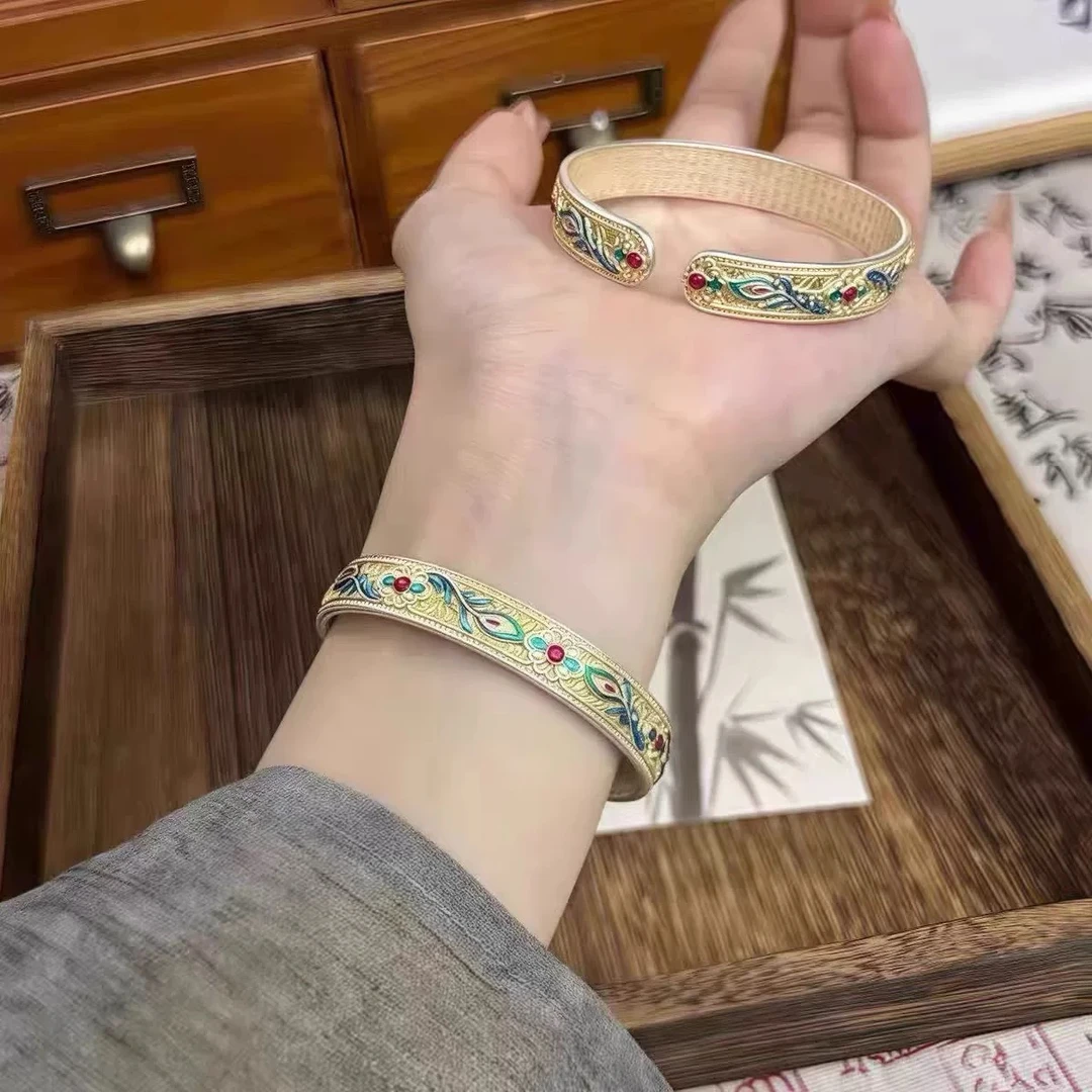 足银手镯 14号链接 【开口手镯】足银999.9 清库存带证书礼盒包装