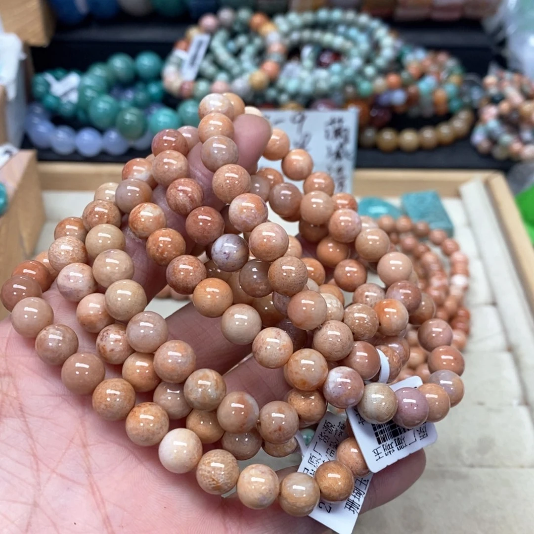 硅化珊瑚（珊瑚玉）手链未镶嵌阿*077