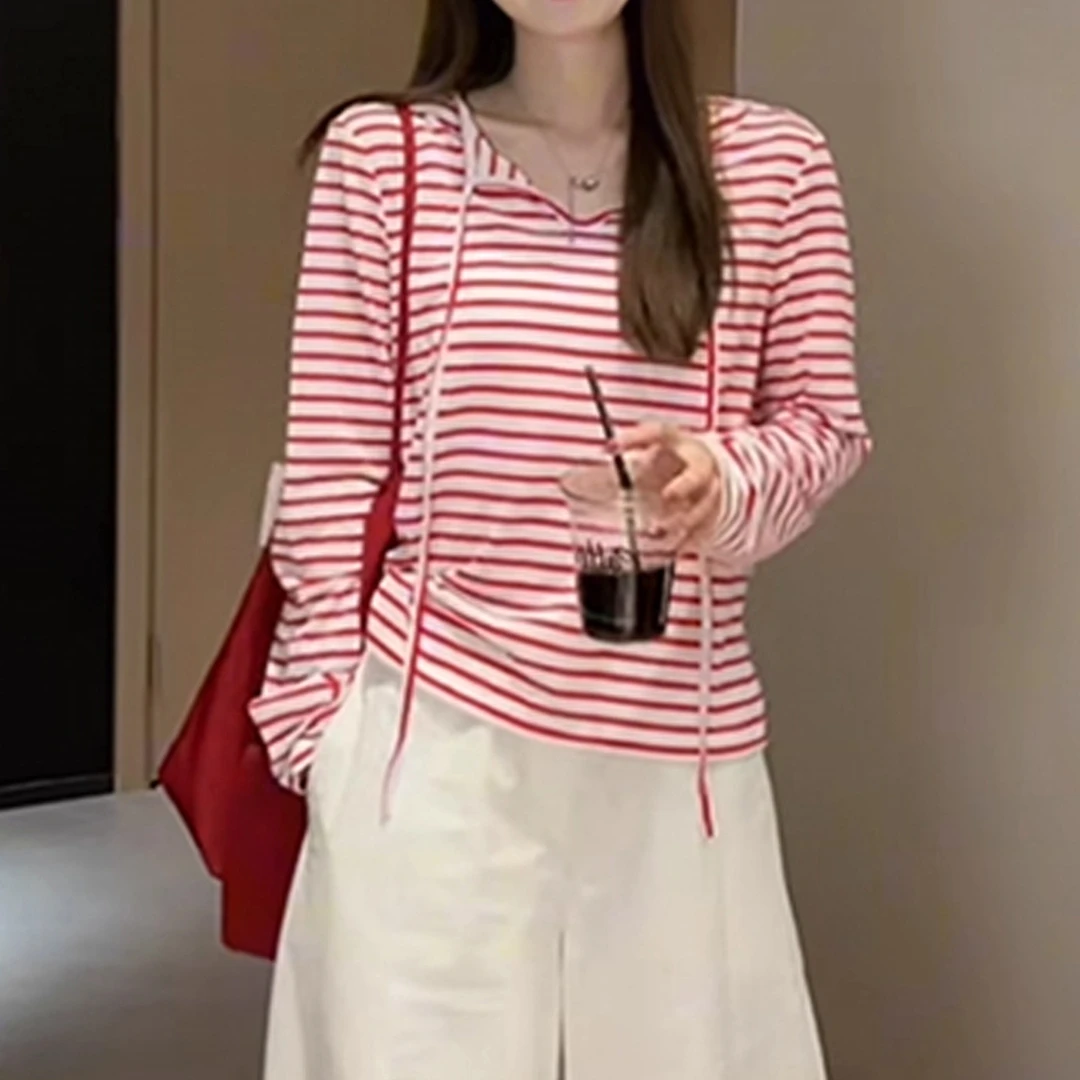 时尚宽松休闲减龄上衣夏季薄款胖MM大码女装条纹防晒罩衫长袖T恤