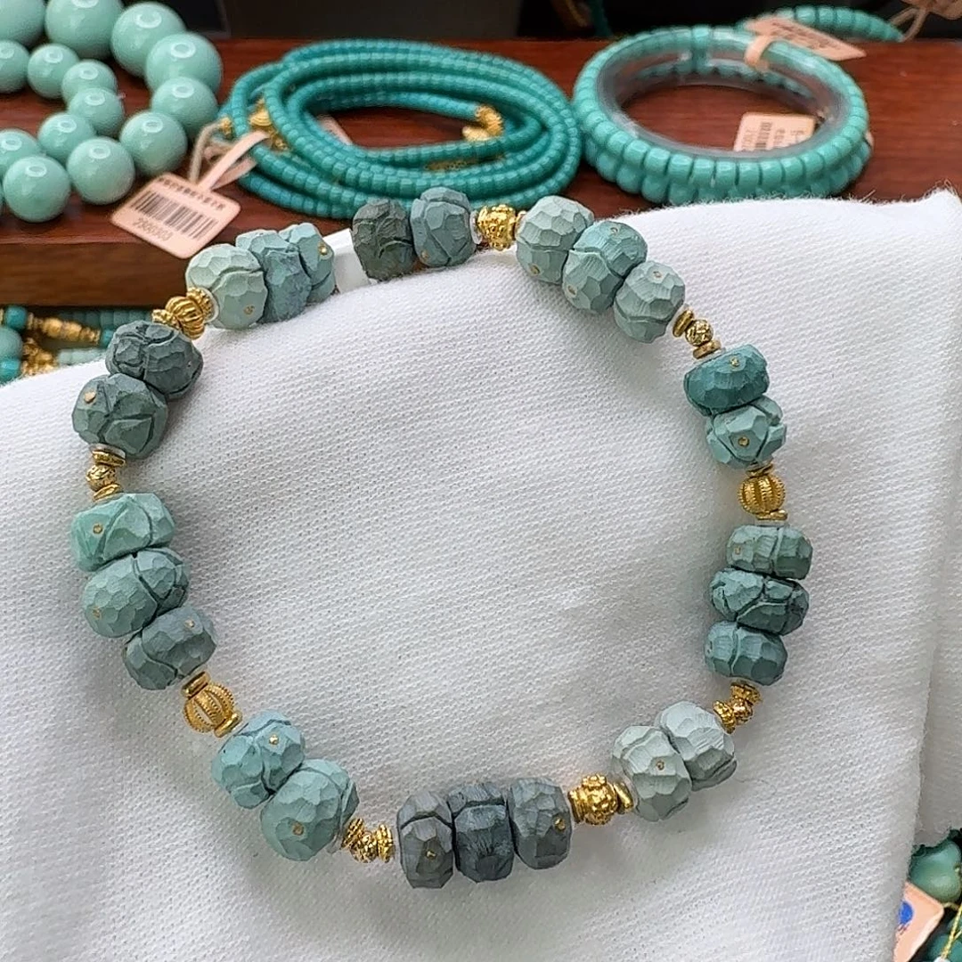 绿松石18K金镶嵌珠宝半成品