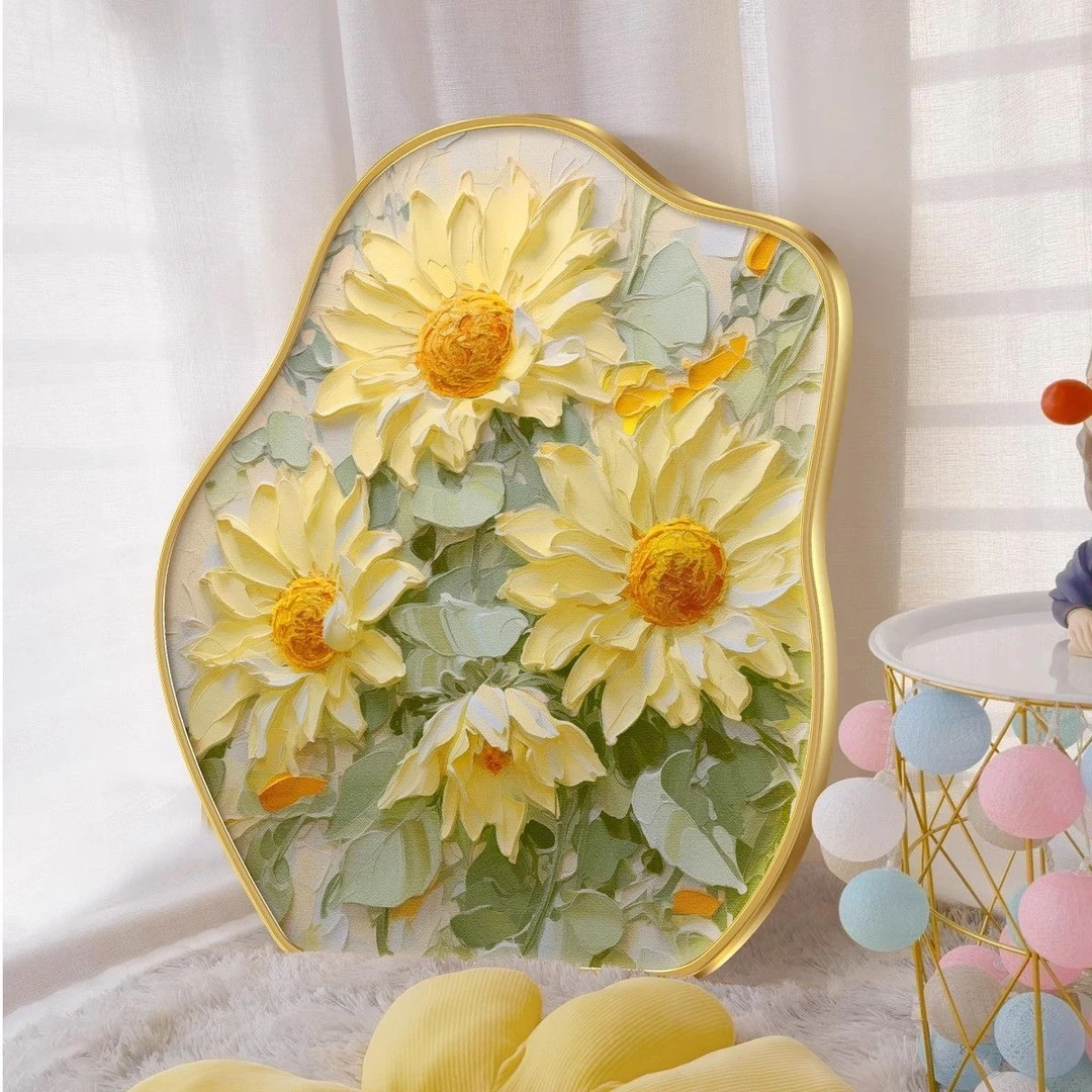 法式奶油风花卉卧室床头桌面摆件画感餐厅客厅治愈系074