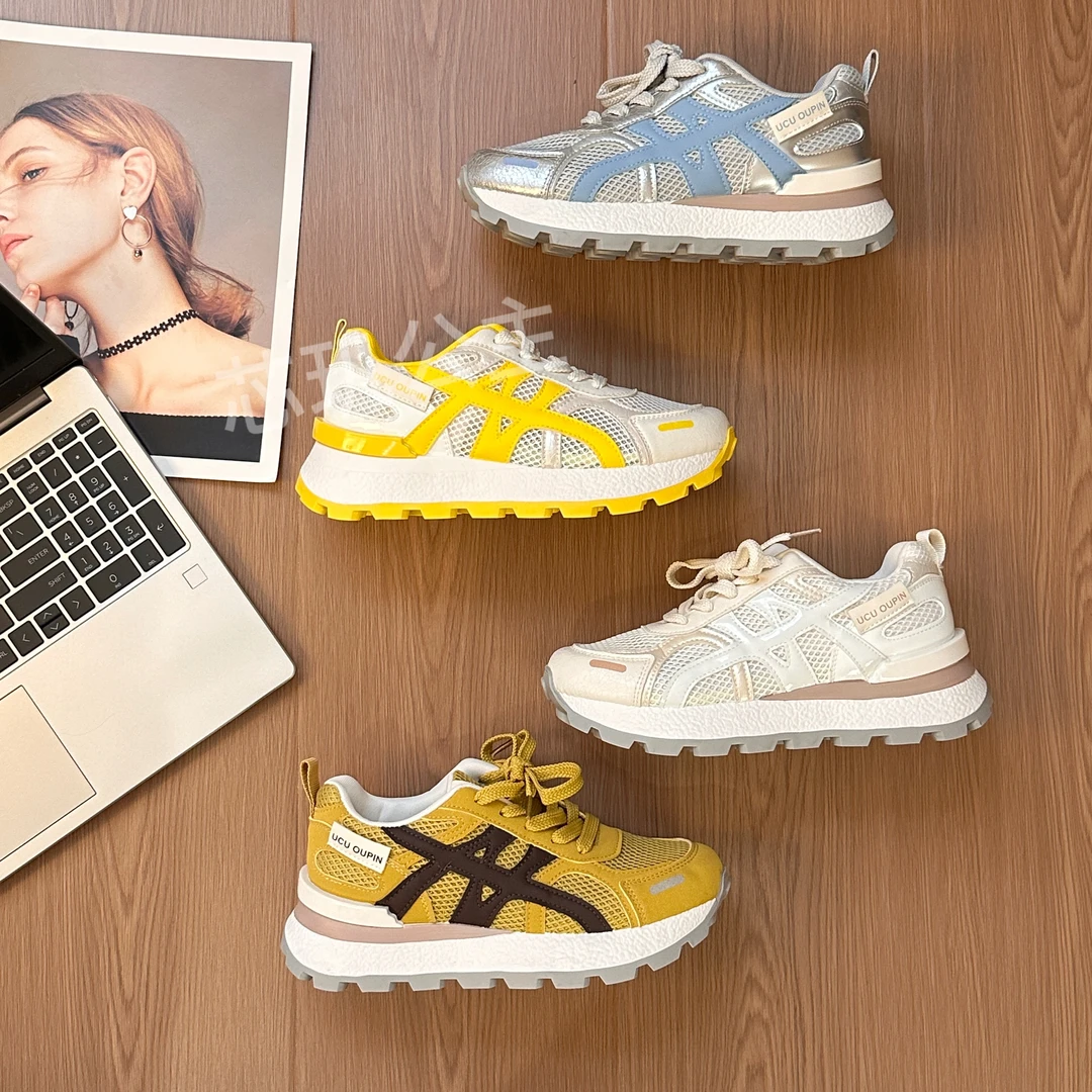 欧若风阿甘鞋增高5CM2025夏季新款轻奢爆款多巴胺百搭时尚女鞋