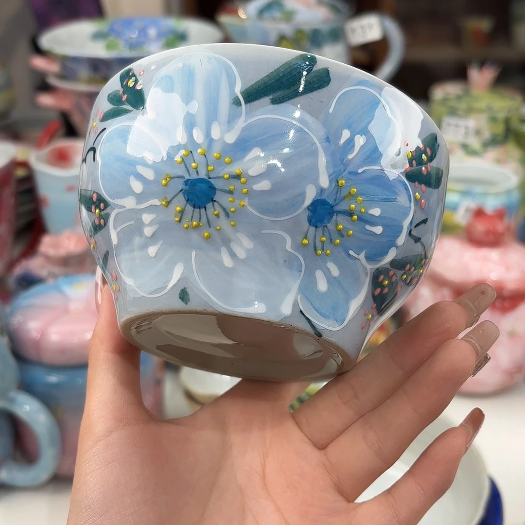 瓷片景德镇手绘高温釉下彩陶瓷茶具