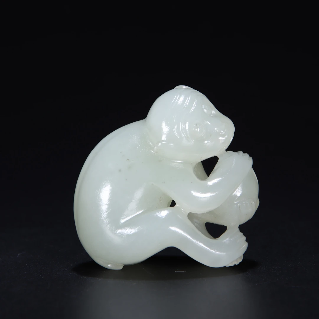 清和田玉灵猴献寿-NX