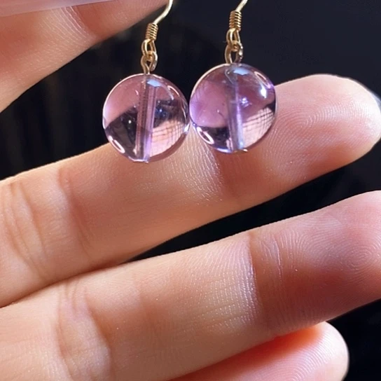 紫晶耳饰未镶嵌　　7天无理由
