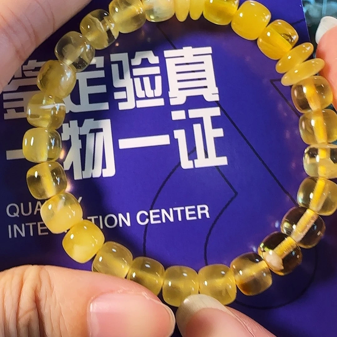 蜜蜡未镶嵌手串8mm焦皮料手串