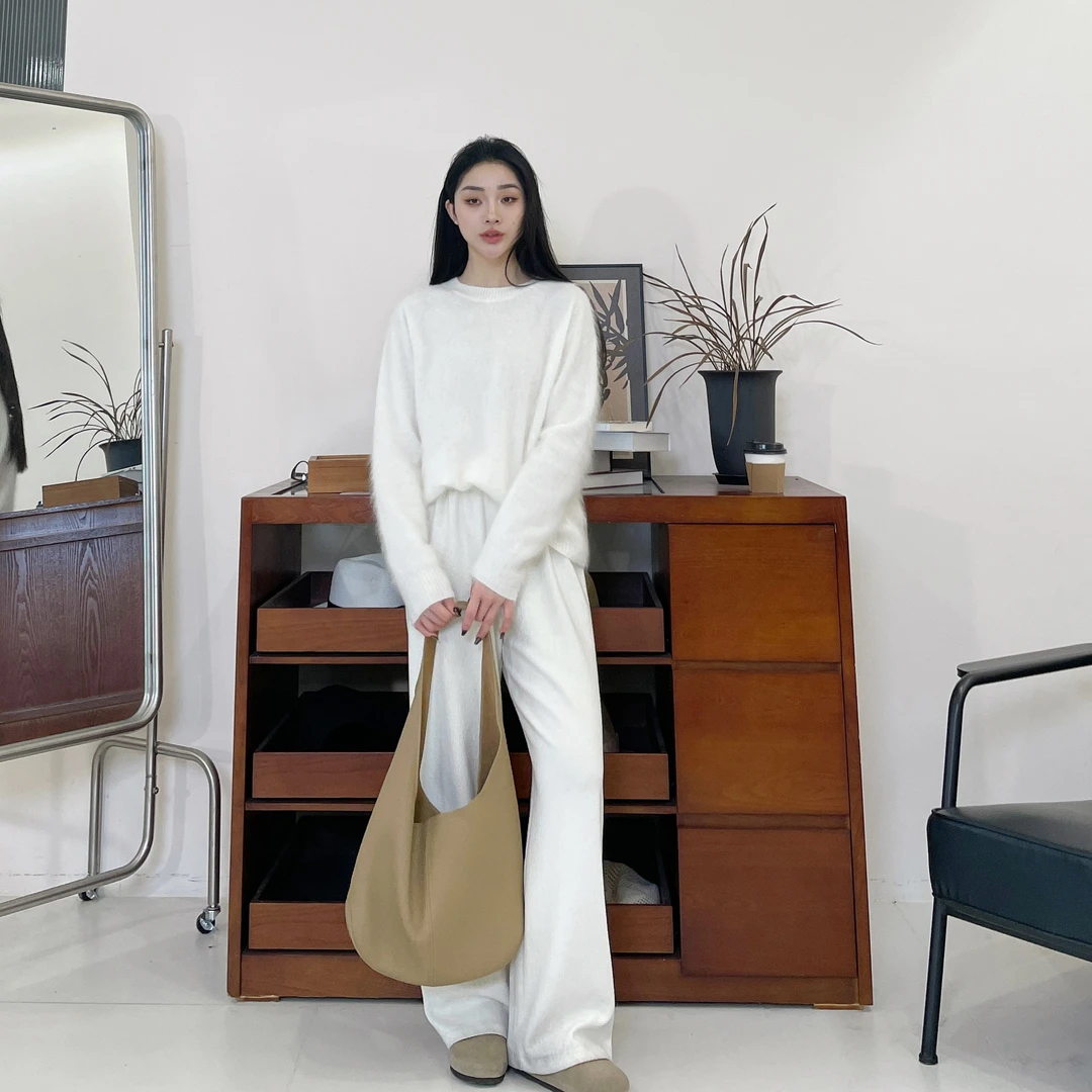 euri100山羊绒拉绒丨大牌气质休闲舒适圆领羊绒拉绒毛衣-MY5599