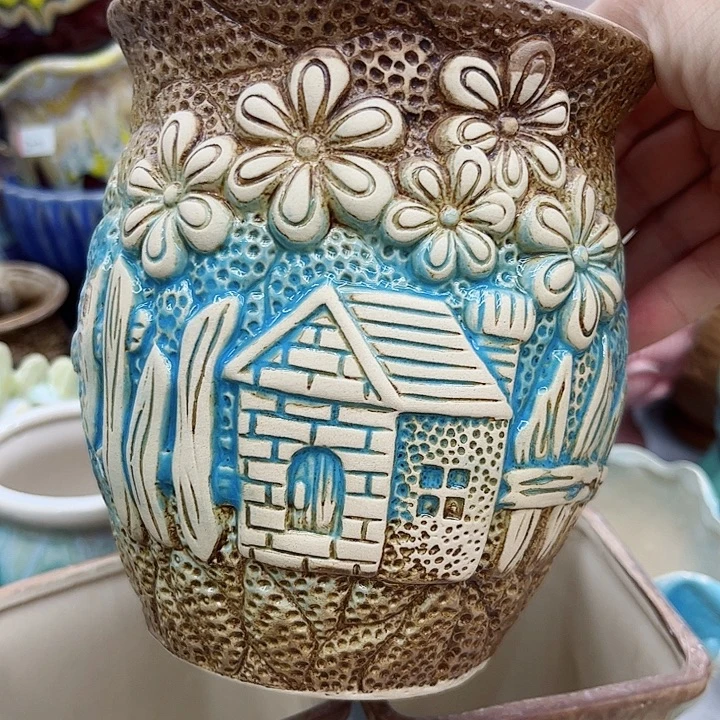 多肉绿植陶瓷花盆9.9包邮，有孔