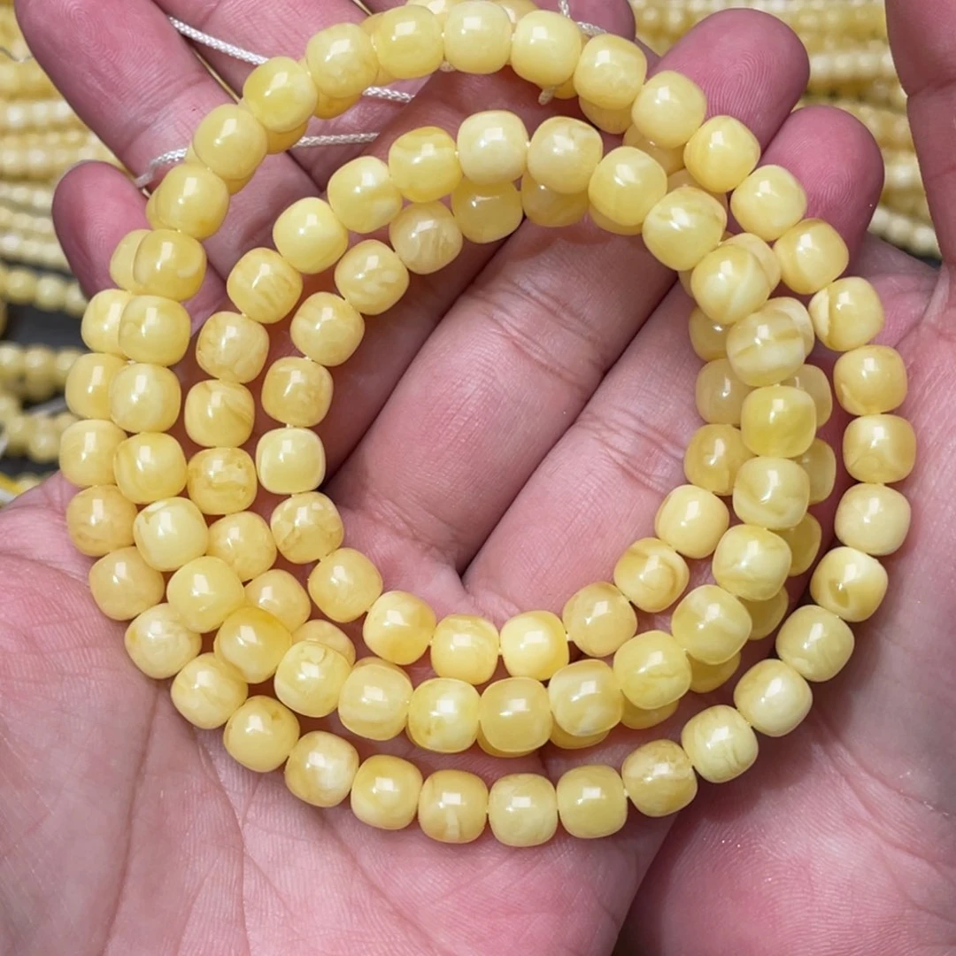 蜜蜡裸石未镶嵌蜜蜡佛珠7.5mm