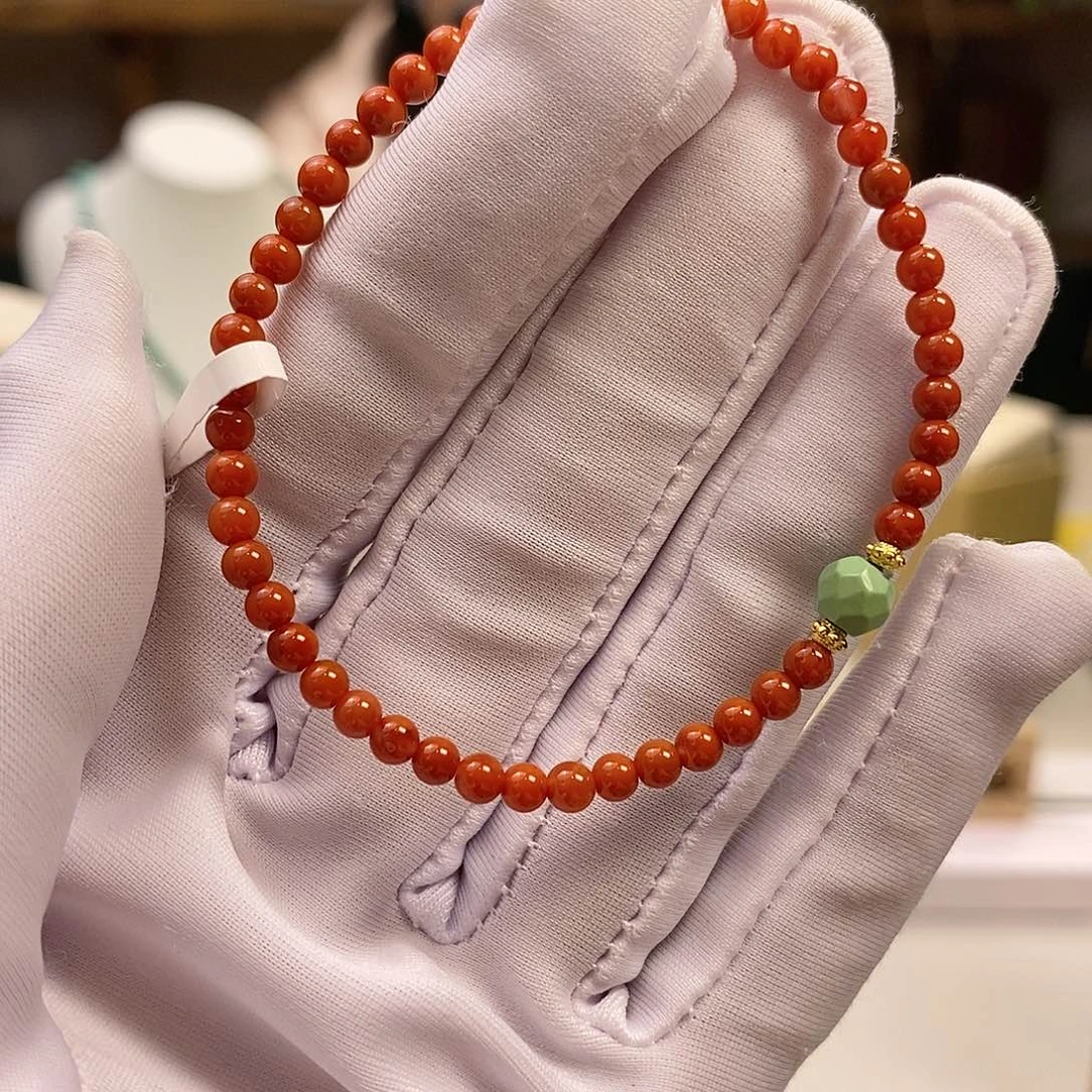 南红玛瑙南红手链银S925镶嵌