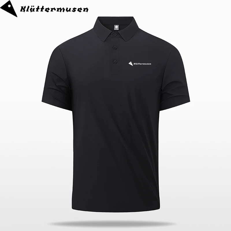 攀山鼠冰丝短袖男士POLO衫休闲运动薄款透气健身跑步速干T恤上衣t