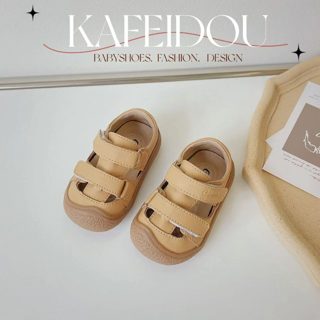 小馒头 | 极简风KAFEIDOU春夏宝宝圆头休闲皮面学步鞋23851