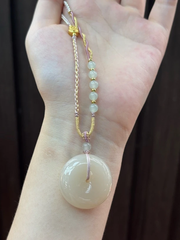 051509WM和田玉青海料平安扣吊坠规格：28*11多样性发其一