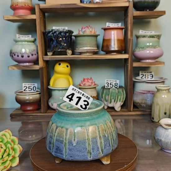 景德镇手工陶瓷盆 口6.5