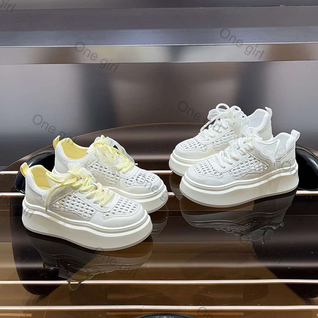 【昊天】百搭板鞋2025夏季时尚网面编织镂空厚底透气圆头板鞋JXC20