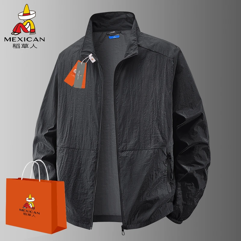 Mexican/稻草人防晒衣男夏季新款冰丝户外轻薄透气立领休闲防晒服