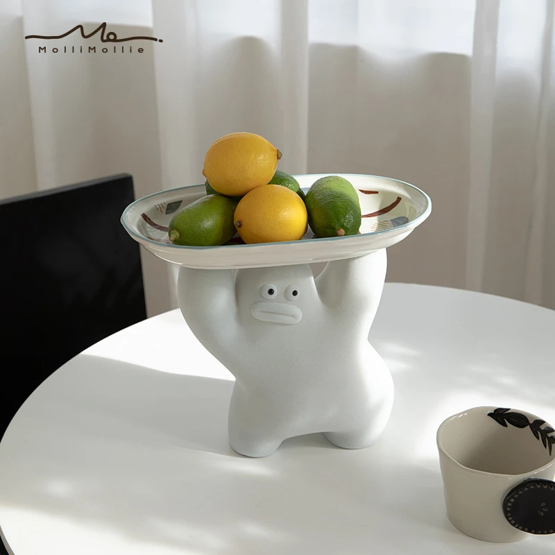 莫里乐园笑blue齿托盘创意钥匙家用玄关钥匙收纳摆件入门轻奢