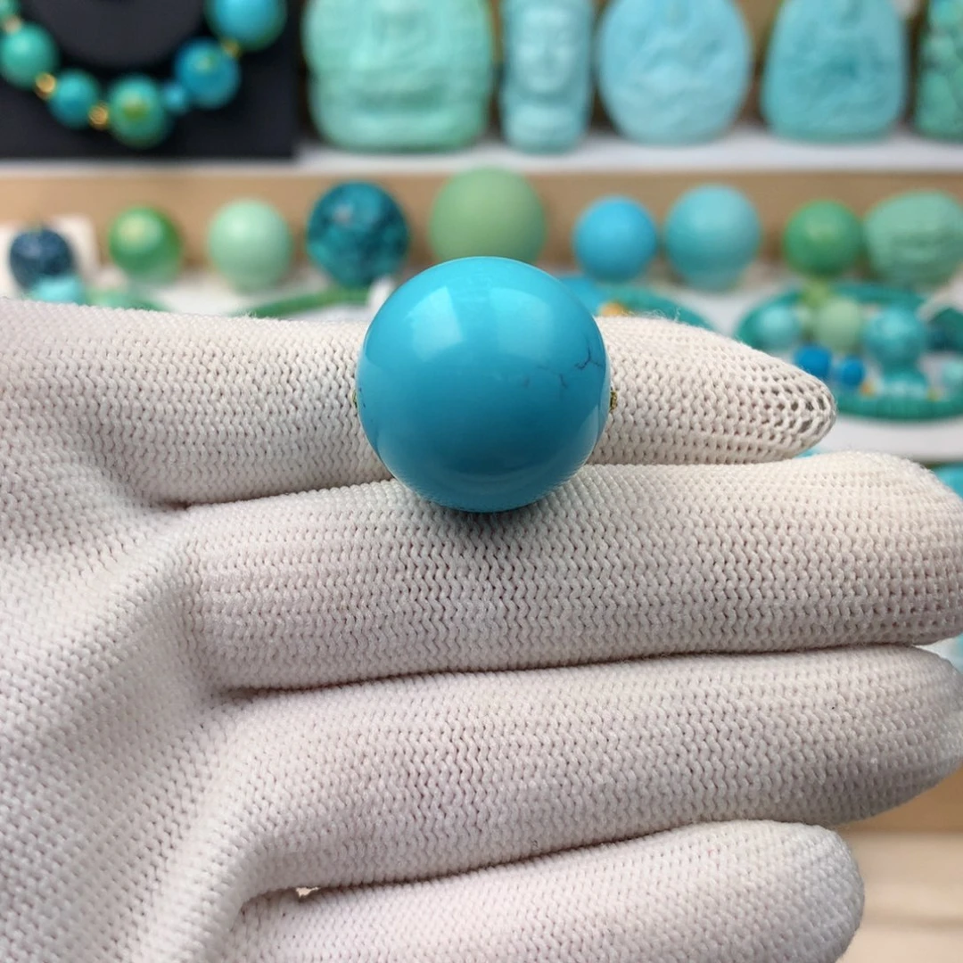 未镶嵌绿松石珠宝奇石20.8mm