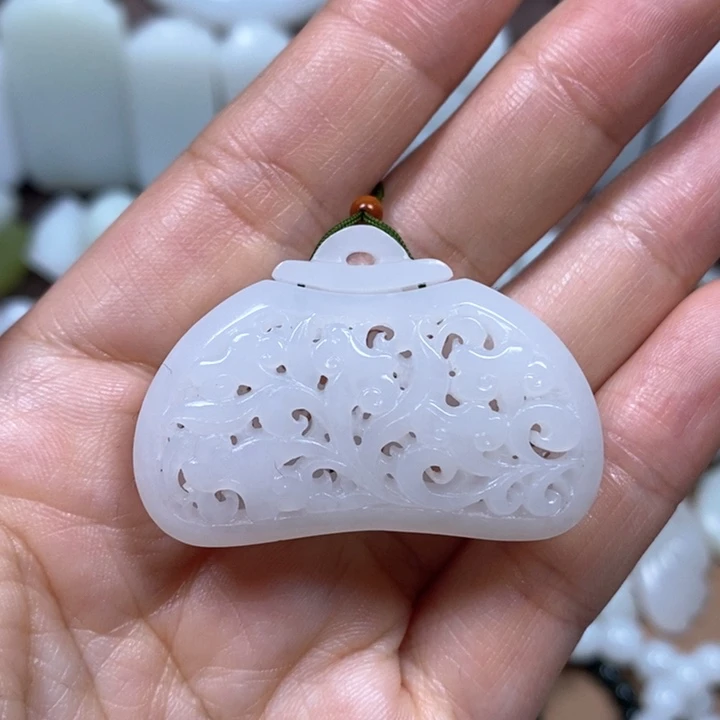 和田玉挂件未镶嵌锡***健