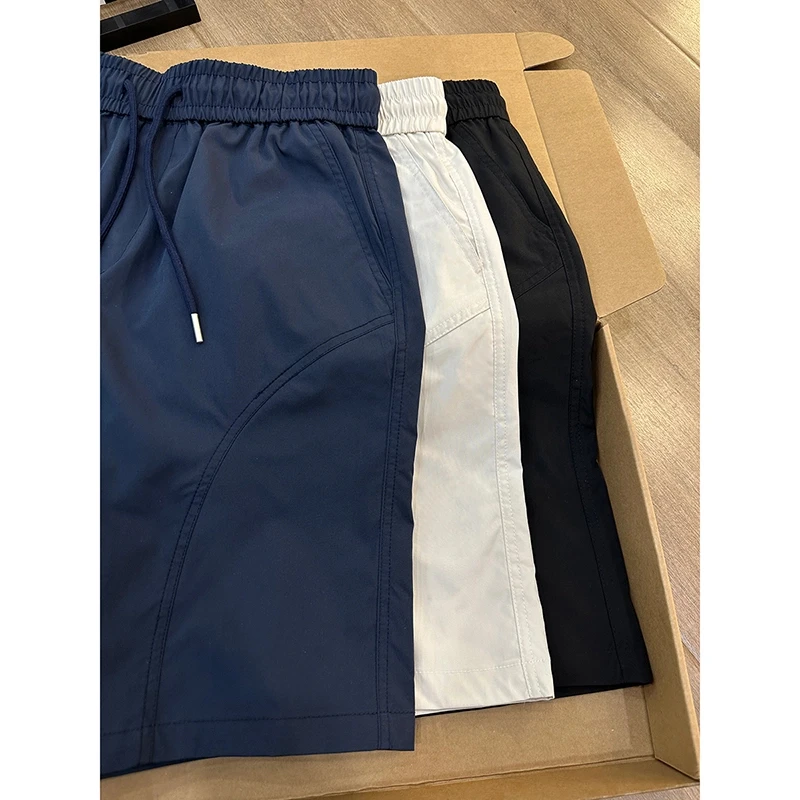 冰丝速干斜切短裤男夏季薄款美式工装运动裤子凉感透气休闲五分裤