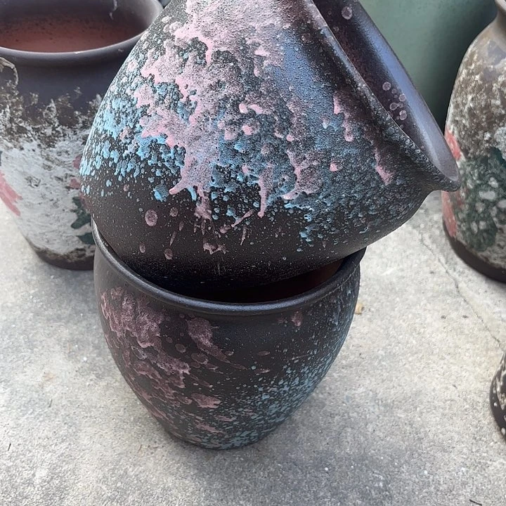 紫砂茶碗泼墨福利两个口径20*20