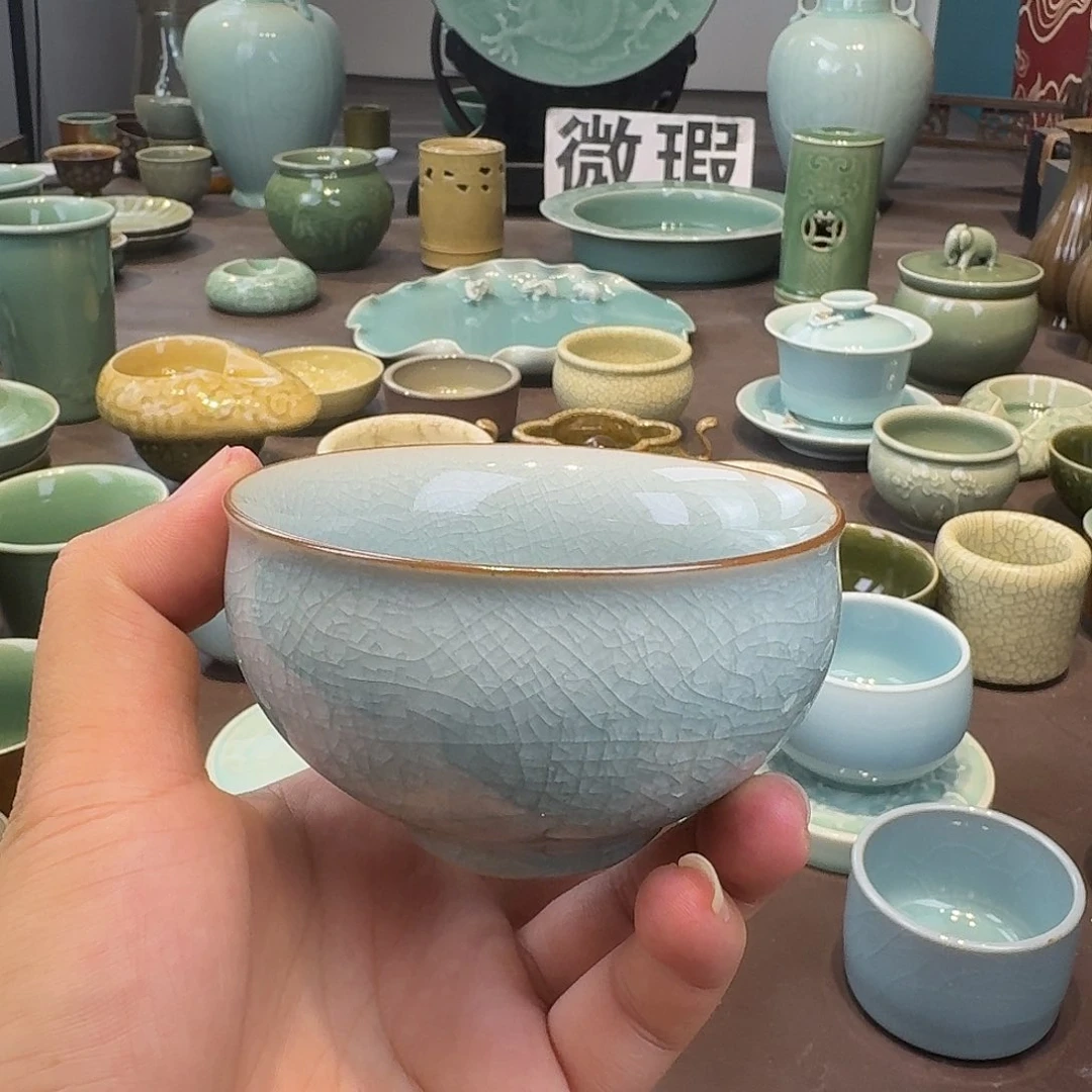 龙泉青瓷茶具微瑕