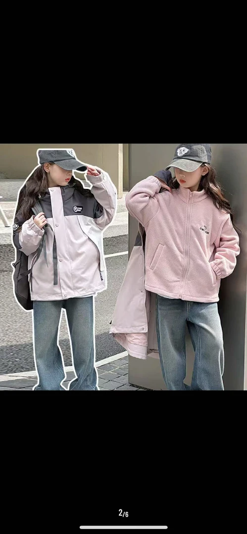 卷毛桃2024三合一棉袄冲锋衣