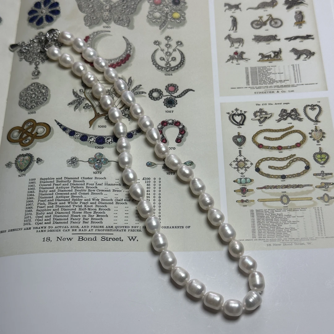 珍珠项链 日本螺纹珠珠项链 约7mm ZB251185